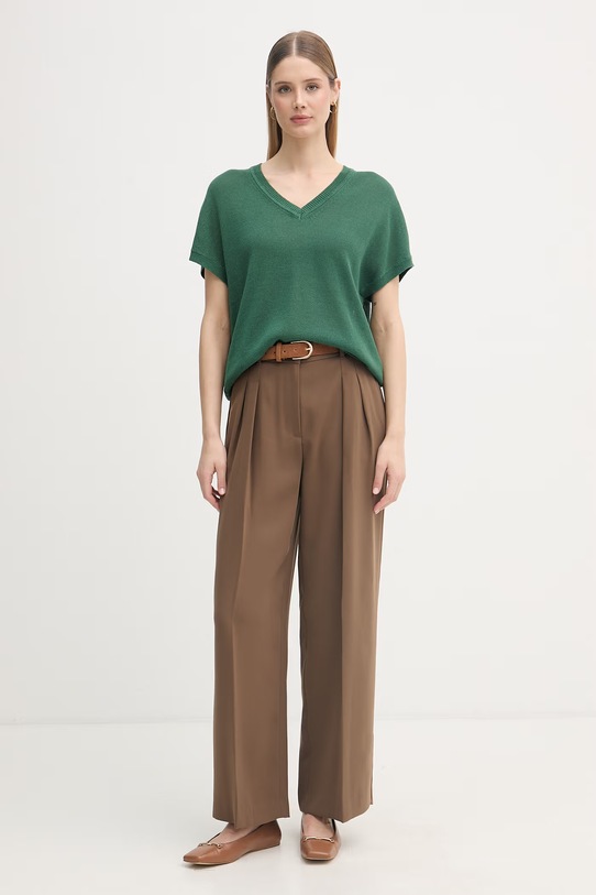 Marc Aurel sweter damski z bawełną 8362A11146 zielony SS26