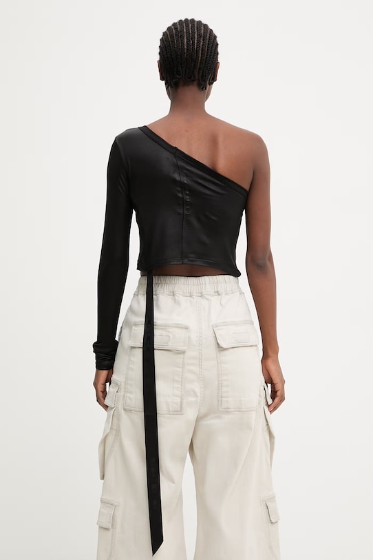 Odzież Rick Owens DRKSHDW Ziggy bluzka damska gładka DS01F4214.JL czarny