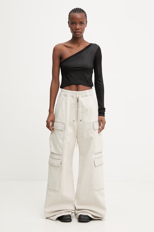 Rick Owens DRKSHDW Ziggy bluzka damska gładka DS01F4214.JL czarny