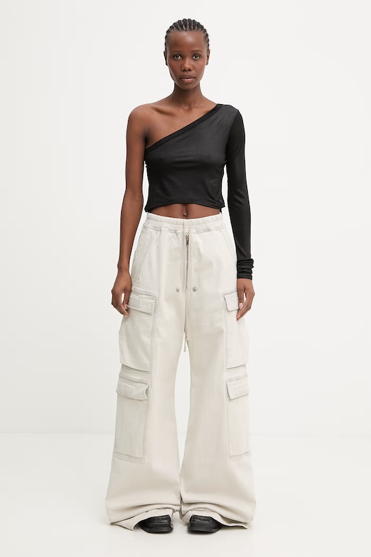 Rick Owens DRKSHDW Ziggy bluzka damska gładka DS01F4214.JL czarny