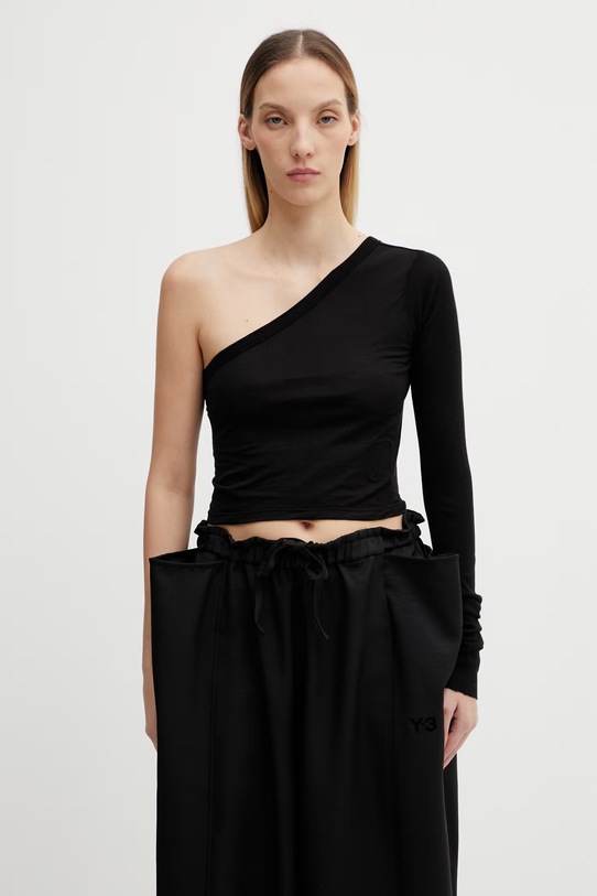 Rick Owens DRKSHDW bluzka bawełniana Ziggy gładkie czarny DS01F4214.BH