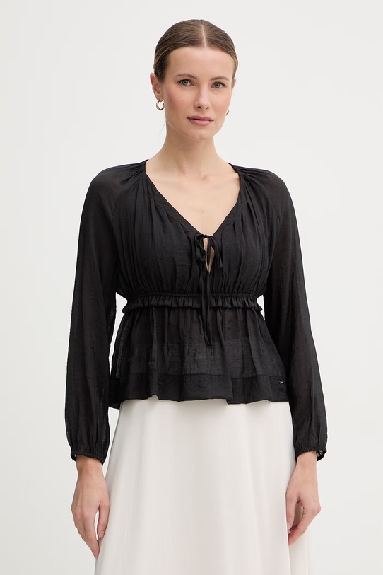 Gaudi bluzka damska z wiskozy czarny 611FD45032