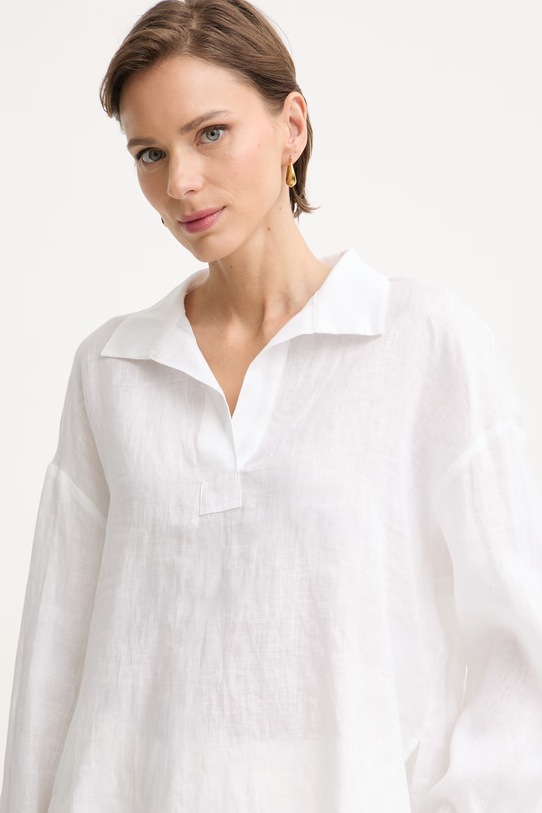 Armani Exchange camicia da donna in lino bianco XW001756.AF21532