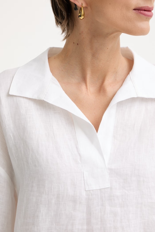 Armani Exchange camicia da donna in lino XW001756.AF21532 bianco