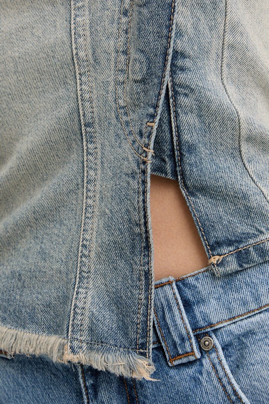 Armani Exchange top damski jeansowy XW002133.AF19656 niebieski