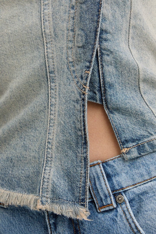 Armani Exchange top damski jeansowy XW002133.AF19656 niebieski