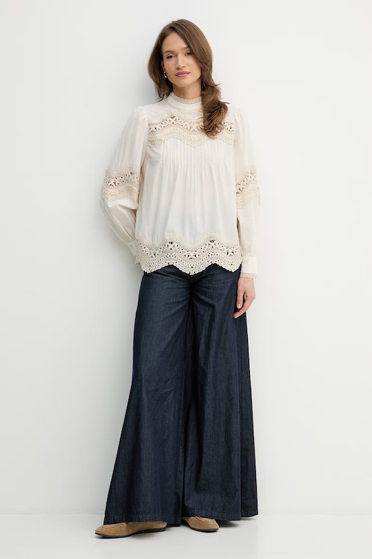 OUI bluzka bawełniana 96726 beżowy SS26