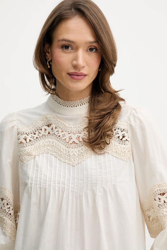 OUI bluzka bawełniana beżowy 96726