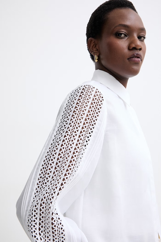 BOSS πουκάμισο γυναικείο με lyocell Badora λευκό 50556709