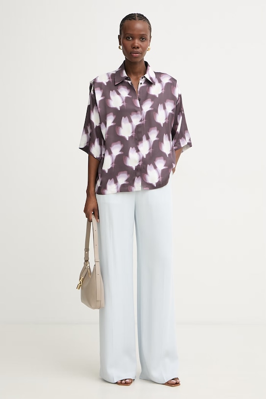 BOSS koszula damska z wiskozy Bimina 50562209 fioletowy SS26