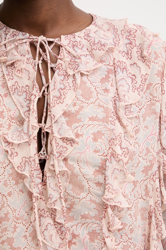 BOSS Orange bluzka z falbanką damska z wiskozy C Borma 50557702 pomarańczowy