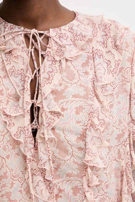 BOSS Orange bluzka z falbanką damska z wiskozy C Borma 50557702 pomarańczowy