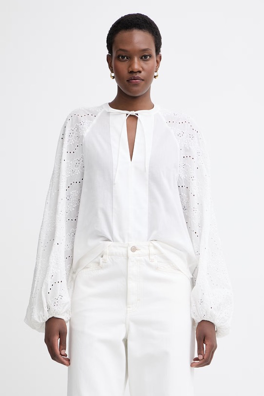 BOSS Orange сорочкова блузка жіноча бавовняна C Belvast білий 50559073