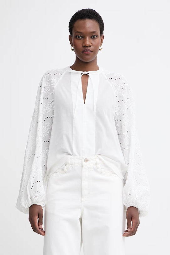 BOSS Orange πουκαμίσα γυναικεία βαμβακερή C Belvast λευκό 50559073