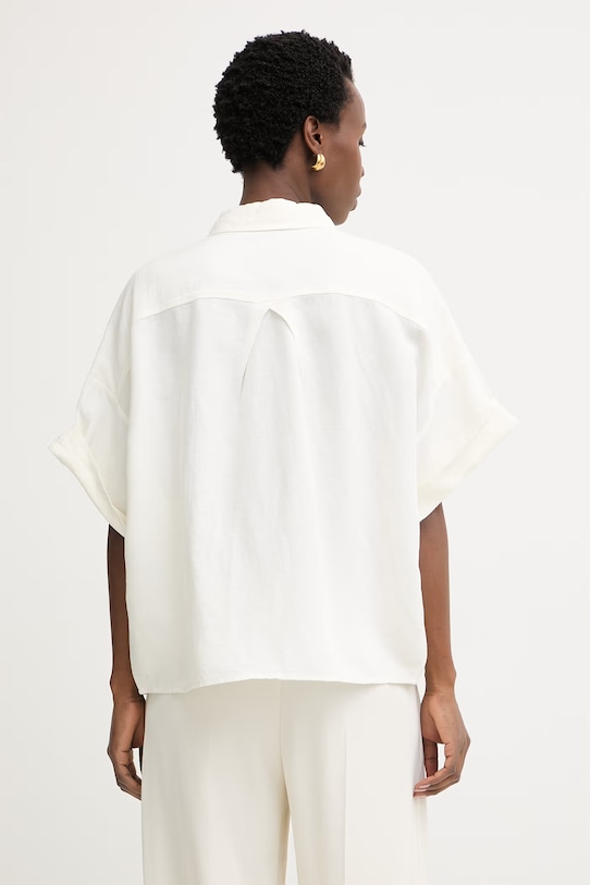 Odzież BOSS Orange koszula damska z dodatkiem lnu C Bisenas 50559261 beżowy