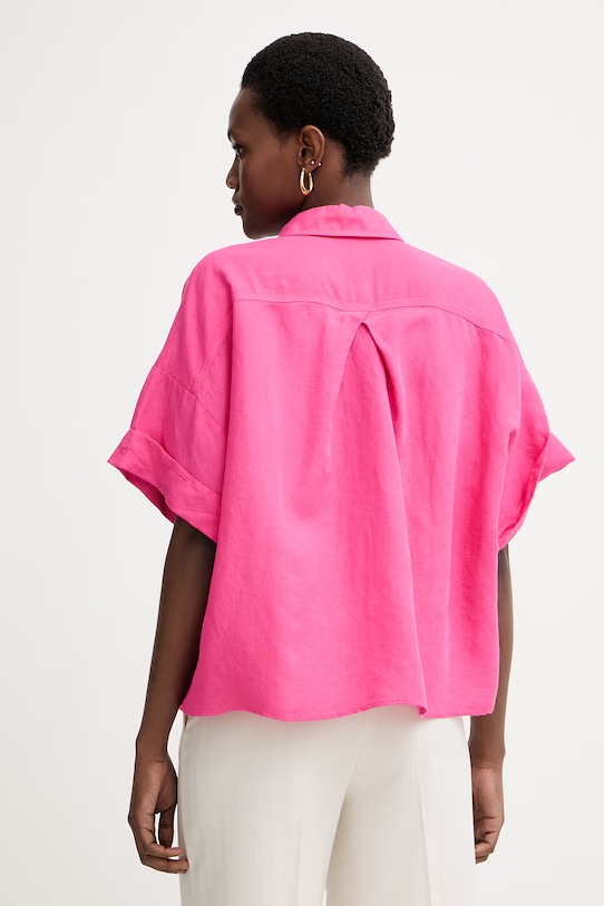 Oblečení BOSS Orange košile dámská s příměsí lnu C Bisenas 50559261 růžová
