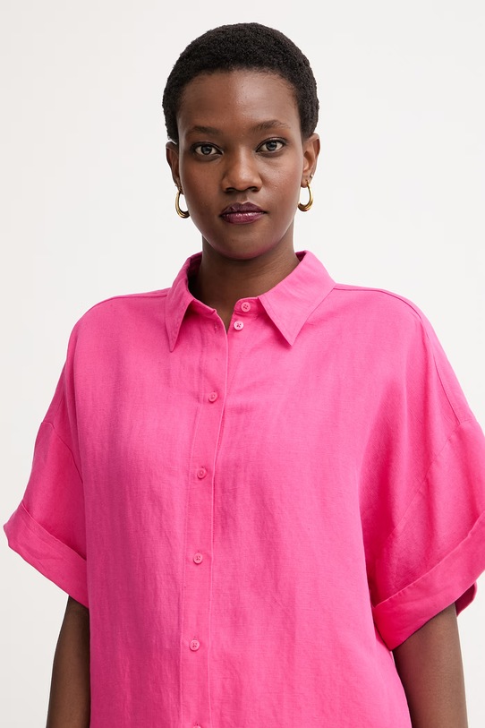 BOSS Orange košile dámská s příměsí lnu C Bisenas růžová 50559261