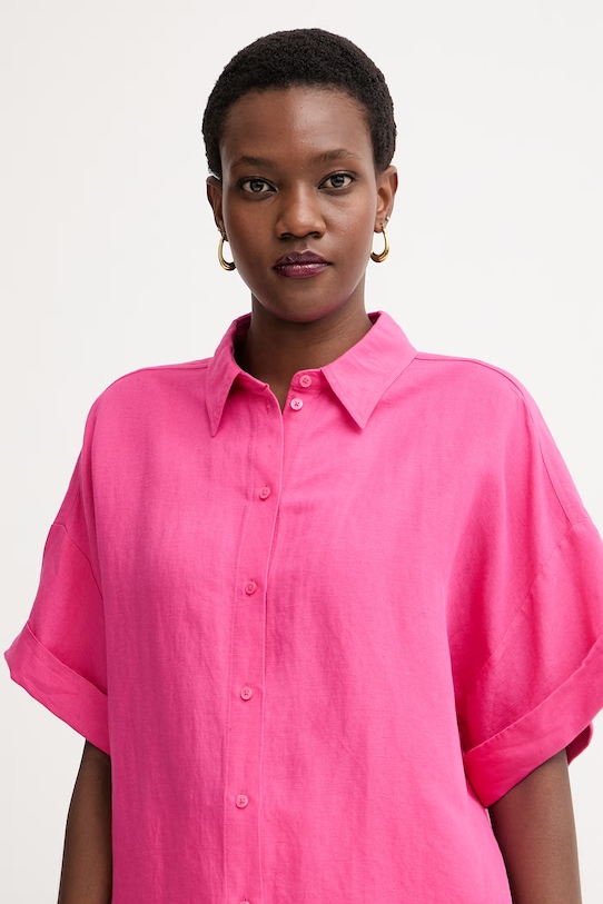 BOSS Orange košile dámská s příměsí lnu C Bisenas růžová 50559261