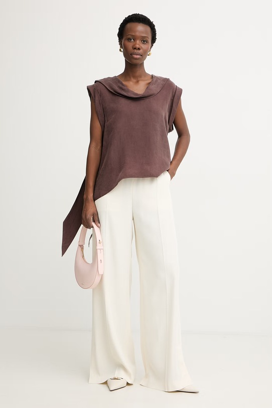 BOSS camicetta da donna in lyocell Bremmi 50568318 marrone SS26