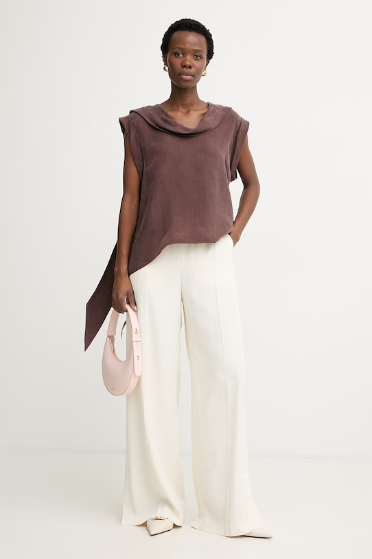 BOSS camicetta da donna in lyocell Bremmi 50568318 marrone SS26