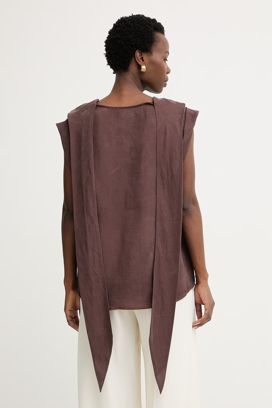 Abbigliamento BOSS camicetta da donna in lyocell Bremmi 50568318 marrone