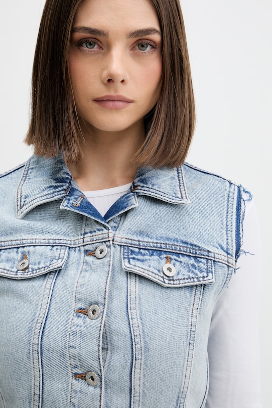 HUGO Blue jednoradová vesta dámska rifľová Garis_B modrá 50557076