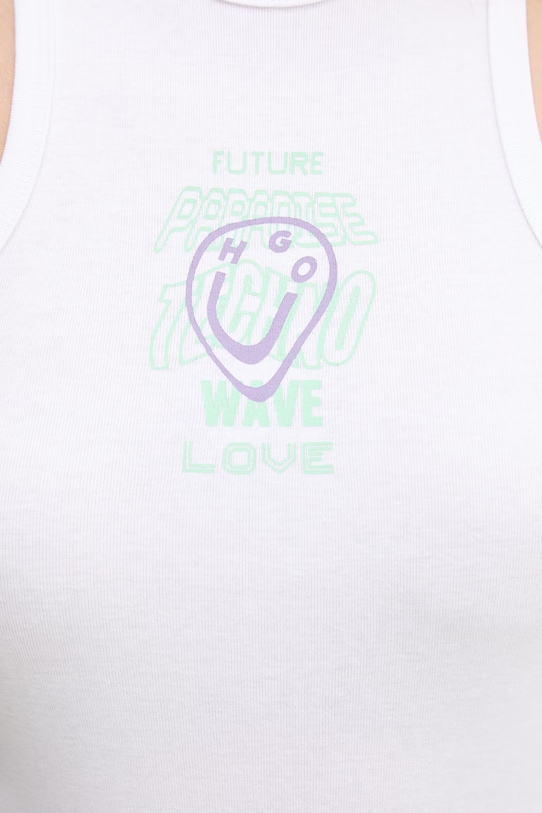 HUGO Blue top damski bawełniany Dimartini_B 50560792 beżowy