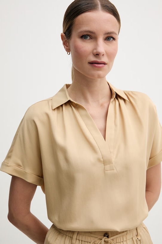 Joop! bluzka damska z lyocellem beżowy 30100671