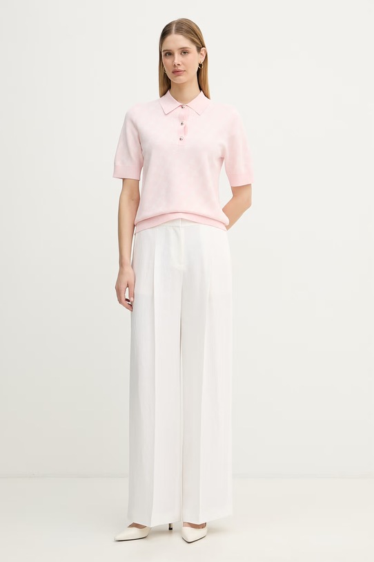 Joop! polo swetrowe damskie z wiskozą 30101736 różowy SS26