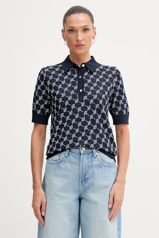 Joop! polo swetrowe damskie z wiskozą granatowy 30101736