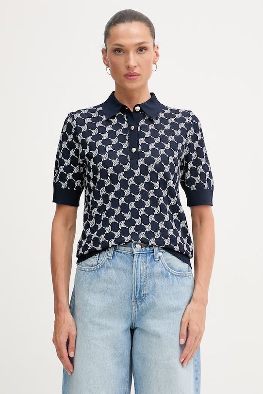 Joop! polo swetrowe damskie z wiskozą granatowy 30101736