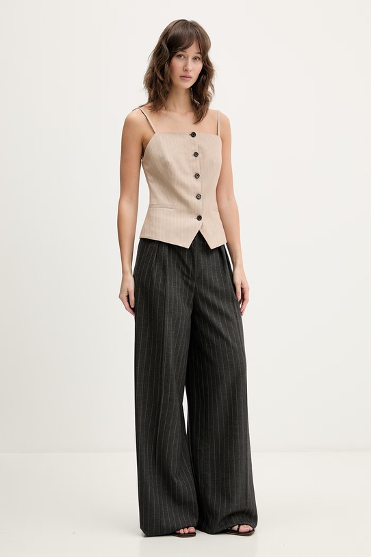 Μπλούζα με λινό HUGO Copale 50560007 μπεζ SS26