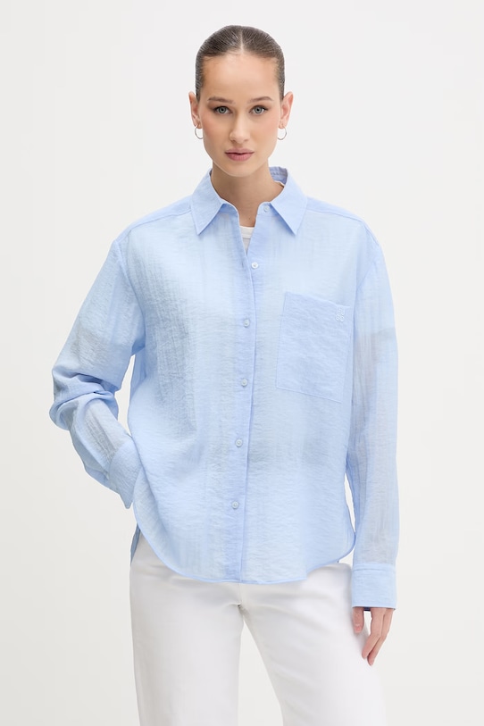 HUGO koszula damska z wiskozy niebieski 50566750