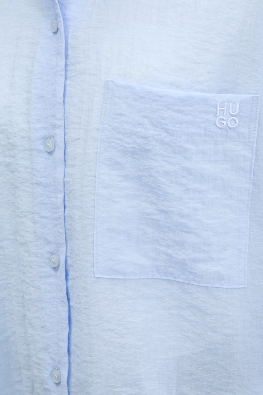 HUGO koszula damska z wiskozy 50566750 niebieski