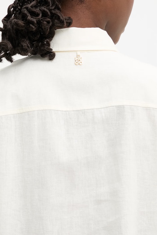 HUGO košile dámská lněná Encantada 50566793 béžová