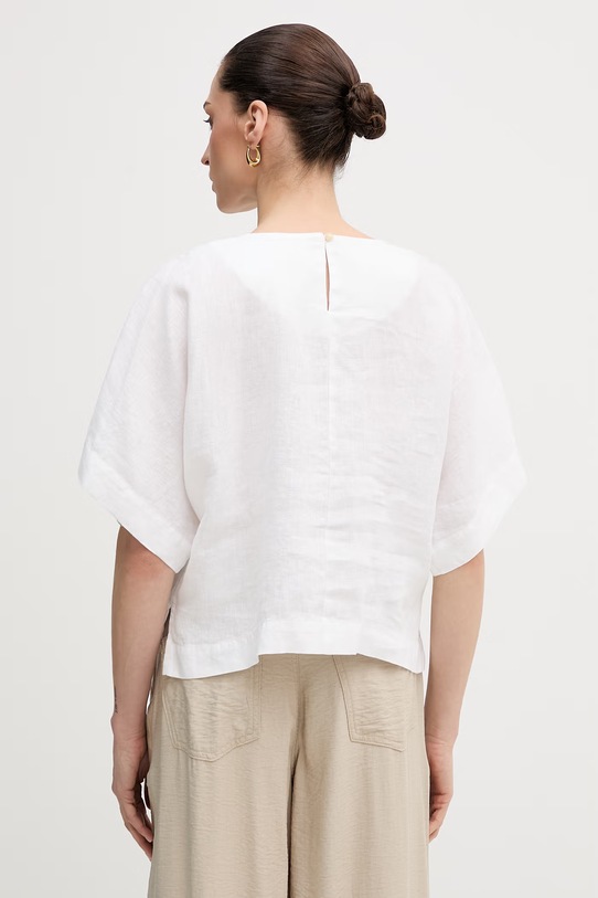 Odzież DKNY bluzka damska lniana P2RALFYG biały