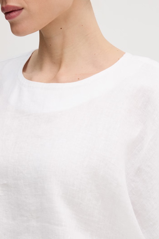 DKNY bluzka damska lniana P2RALFYG biały