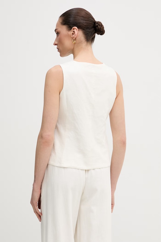 Odzież Dkny kamizelka z dodatkiem lnu DJ6V7011 beżowy