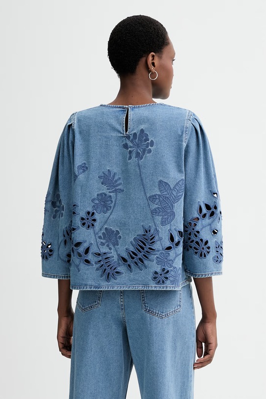 Odzież MUNTHE bluzka bawełniana BRAMBLE 261103426113 niebieski