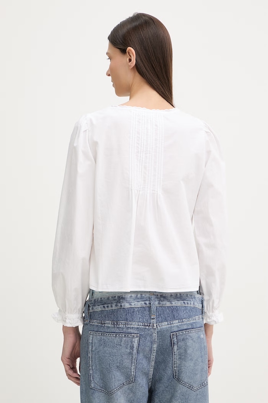 Odzież Levi's bluzka kopertowa damska bawełniana SOLEIL WRAP 005CS biały