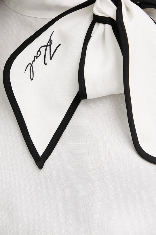 Karl Lagerfeld halenka dámská s příměsí lnu B2W11015 bílá