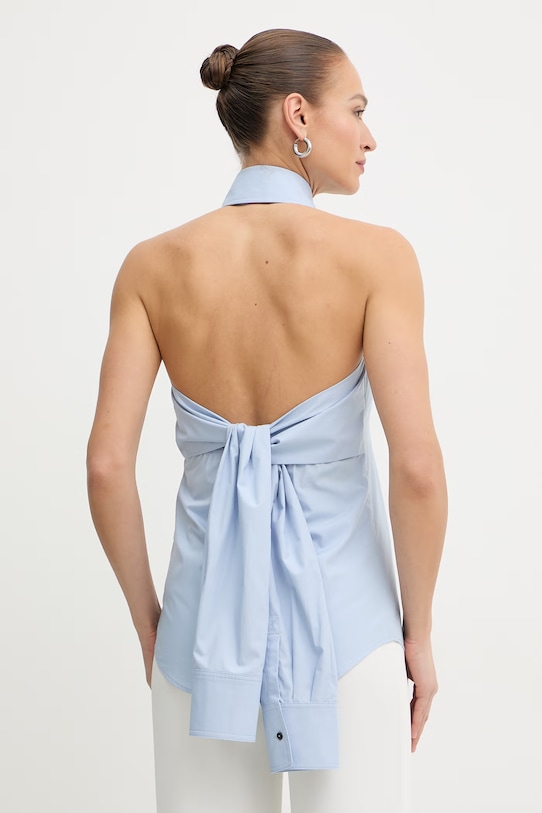 Odzież Karl Lagerfeld koszula damska bawełniana B2W11007 niebieski