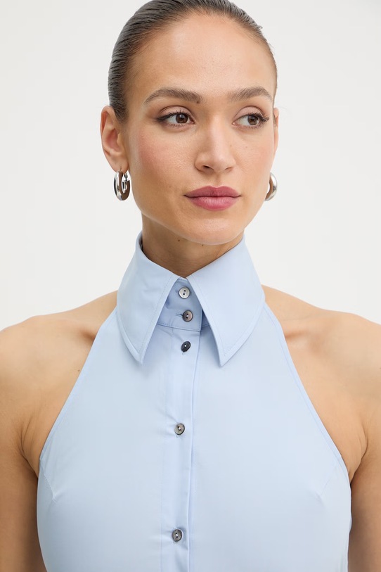 Karl Lagerfeld koszula damska bawełniana niebieski B2W11007