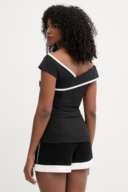 Odzież Karl Lagerfeld bluzka damska z wełny B2W11019 czarny