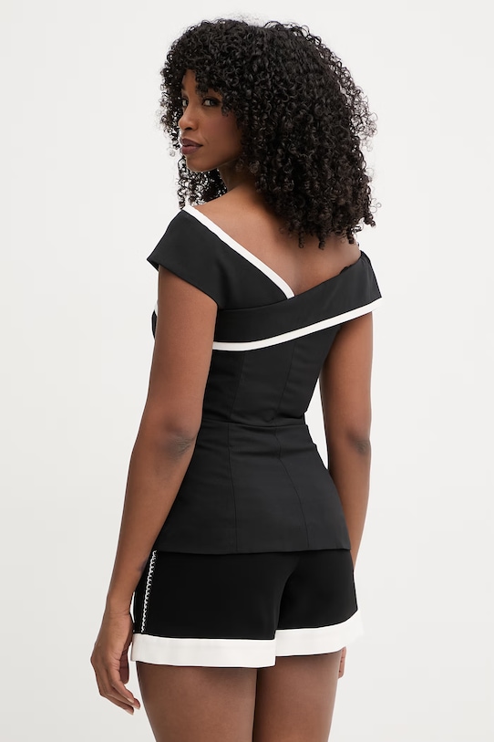 Odzież Karl Lagerfeld bluzka damska z wełny B2W11019 czarny