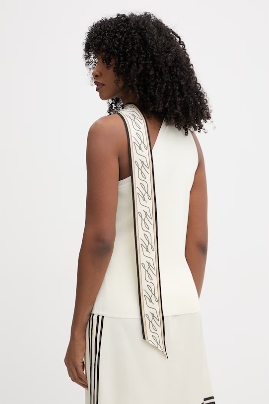 Odzież Karl Lagerfeld bluzka asymetryczna damska z wiskozą B2W18012 beżowy