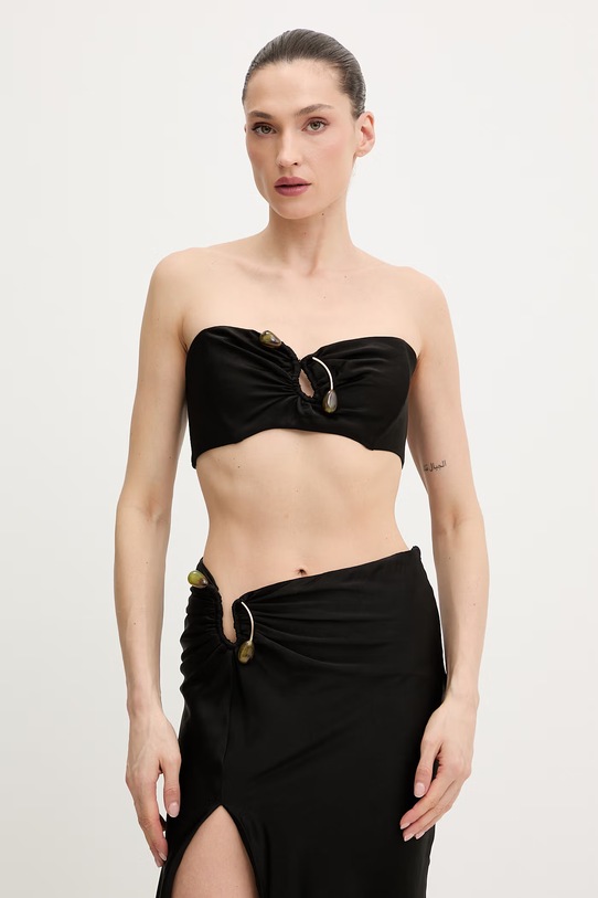 Bardot bluzka z elastanem czarny 60307TB