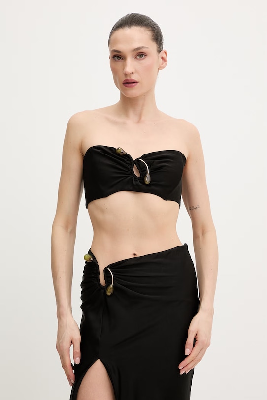 Bardot bluzka z elastanem czarny 60307TB