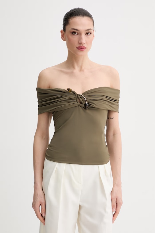 Bardot bluzka hiszpanka damska zielony 60320TB