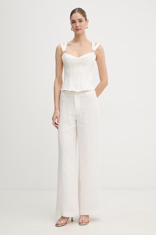 Bardot top damski lniany 60368TB beżowy SS26